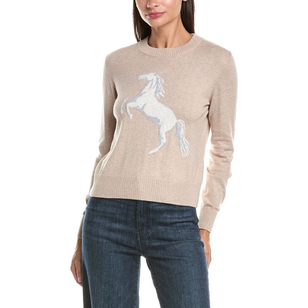 Hannah Rose Womens  Cashmere-Blend Bronco Sweater, Tan